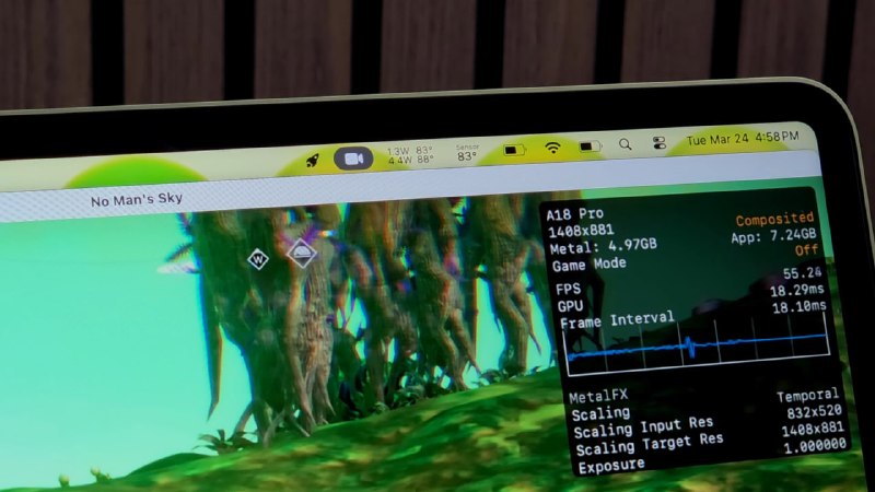 #硬件设备 散热依然是最大的问题！MacBook Neo 改装内部散热方案后游戏性能翻倍，温度从 105 摄氏度降低到 85 摄氏度