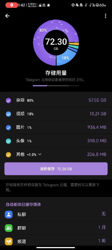 虽然是我自己选的不清理，但这70G是怎么算出来的