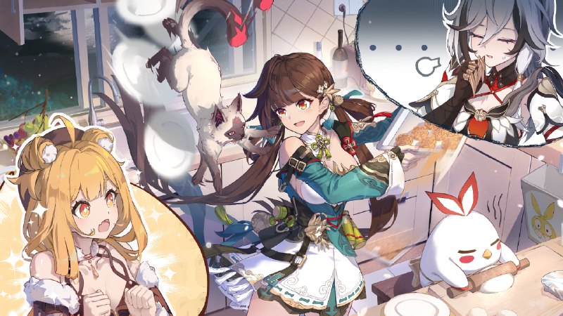 ［HI3rd］★中秋准备进行时★“好了，炉温正合适，可以烤月饼咯！这次一定要让你们尝尝正宗的神州风味——喂！史丹，还没到饭点，这里不能捣乱！”“太，太厉害了！不愧是素裳大人，在这种情况下还能这么游刃有余！这也是女武神修炼的必要一环吗？”“咳……有时间的话，我们还是去给阿饱搭把手吧，它快忙不过来了