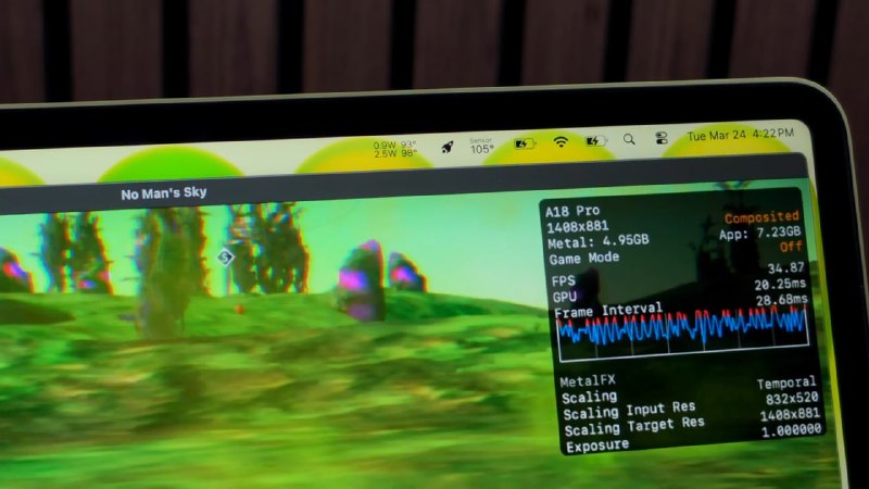 #硬件设备 散热依然是最大的问题！MacBook Neo 改装内部散热方案后游戏性能翻倍，温度从 105 摄氏度降低到 85 摄氏度