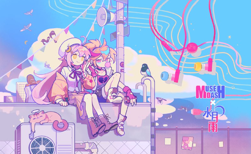 #图片 水月雨×Muse Dash联动插图（游戏内换的）